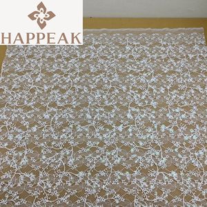 Tela de Lentejuelas Iridiscentes Premium HAPPEAK, Tela de Tul con Reverso de Malla Transpirable, Telas Bordadas con Encaje para Atuendos Festivos - Product Image 6