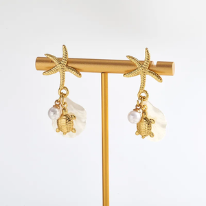 Boucles d'oreilles clous modernes en acrylique écaille de tortue pour femmes, plaqué or PVD en acier inoxydable 304, bijoux légers pour usage quotidien - Product Image 5