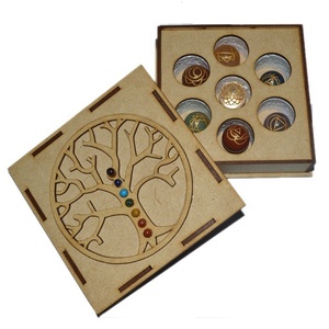 Chữa bệnh pha lê thủ công Đá Ấn Độ Nguồn cung cấp khắc <span class=keywords><strong>Chakra</strong></span> bóng thiết lập với <span class=keywords><strong>chakra</strong></span> đá cây của cuộc sống Hộp quà tặng - Product Image 1