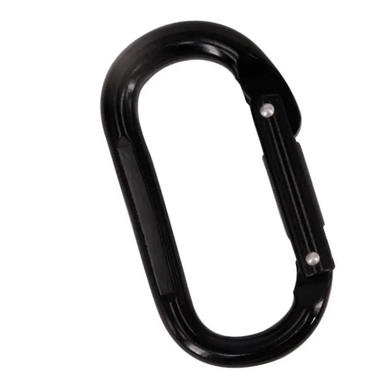 HXY 107*57MM Big Size Outdoor Accessory Aluminum Alloy Snap Oval Metal Carabiner Full Black Carabiner Clip Hook For Climbing