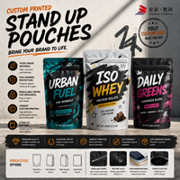 Sachet Doypack Personnalisé Durable avec Encoche Déchirable Facile à Ouvrir en Matière PET/PE(CPP) pour Aliments pour Animaux, Gelées et Produits Consommables