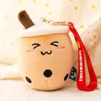 Porte-clés personnalisé en peluche, mignon, Boba, thé, Animal, coussin, visages, dessin animé, nourriture, collation, porte-clés en peluche, thé au lait, bulle de thé, porte-clés