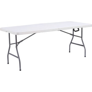 Hongqiao 6FT 1.8m Outdoor Plastic Picnic Camping Wedding Event Foldable <strong>Table</strong> Folding <strong>Table</strong> Powder Coated Finished Steel <strong>Trestle</strong> - Product Image 2