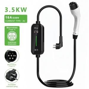 Cargador Portátil para Vehículos Eléctricos de 3.5KW 16A Tipo 2 con Luz Intermitente y Control por Aplicación Inteligente - Product Image 1