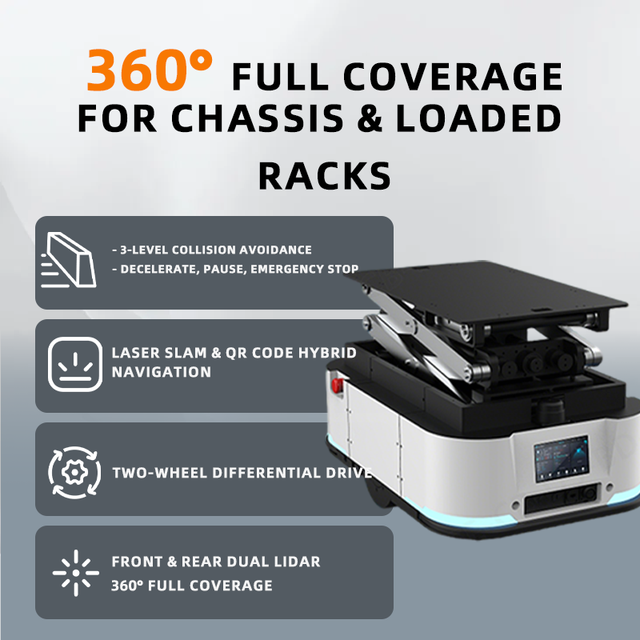 Customizable Flexible AGV Robot 50kh or 100kgwith Quick Customization Service with Long Stroke Jacking