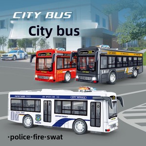 Autobús de Plástico a Escala 1:5 con Puertas Abatibles, Luces y Música, Juguete Modelo de Coche para Bebés - Product Image 4