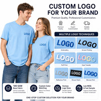 T-shirt unisexe en coton 100% 300g, tricoté, respirant, à manches courtes, col rond, coupe classique, personnalisable avec logo, pour hommes et femmes