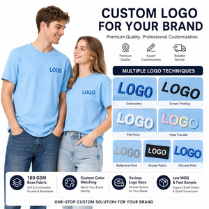 เสื้อยืดคอกลม แขนสั้น ผ้าฝ้าย 100% 180 GSM ทรงปกติ สำหรับผู้ชายและผู้หญิง  รับสกรีนโลโก้ - Product Image 2