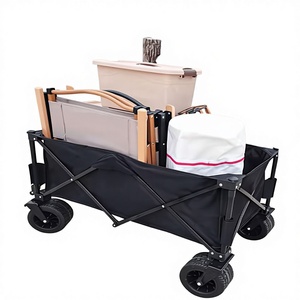 Chariot de jardin pliable de camping en plein air, chariot de <span class=keywords><strong>golf</strong></span> portable, chariot de plage à 4 roues, OEM, capacité de charge de 100 kg, 150 L - Product Image 1