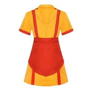Costume de cosplay 2 Broke Girls, uniforme Max, robe tablier jaune et rouge, déguisement pour jeu de rôle, femme adulte, été 2026 - Product Image 4