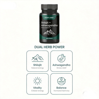 Capsules de Shilajit et Ashwagandha 180 gélules – Complément Herbal Naturel pour l'Énergie, la Gestion du Stress et le Soutien Immunitaire