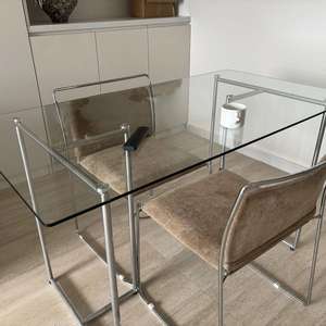 Mesa de comedor de vidrio, estructura rectangular estable, diseño minimalista moderno para sala de estar - Product Image 2