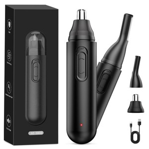 Juego de recortadores de pelo de nariz eléctricos 2 en 1 recargables con cabezales reemplazables para hombres y mujeres, color negro AE 3802 - Product Image 1