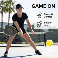 Raquette de pickleball professionnelle personnalisée en fibre de carbone thermoformée SC 2027, zone de frappe plus large pour un jeu puissant et l'entraînement sur le terrain