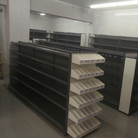 Étagère de présentation robuste en acier et bois pour supermarché, magasin de proximité et épicerie communautaire