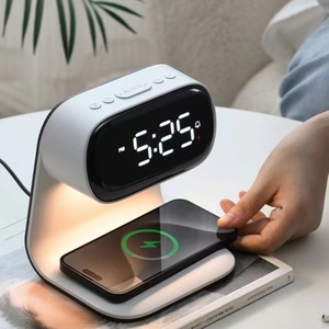 3-in-1 LED Night Light Alarm <b>Clock</b> with Wireless Charger - Multifunctional Bedside Lamp & <b>Digital</b> <b>Clock</b> for Bedroom & Office - Product Image 1
