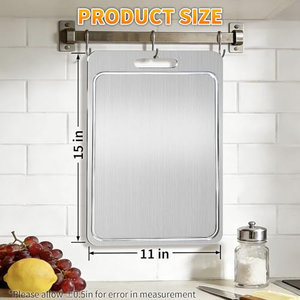 Planche à découper double face en acier inoxydable 316/304 anti-moisissure avec rainures pour jus, idéale pour la cuisine – Blocs de découpe de qualité supérieure, vente chaude - Product Image 2