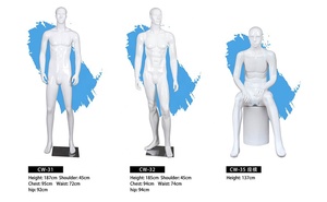 Wholesale Fiberglass <strong>Full</strong> <strong>Body</strong> Men <strong>Suit</strong> Muscle Male Mannequin Whole <strong>Body</strong> Dummy Standing White Man Mannequin for Luxury <strong>Suits</strong> - Product Image 4