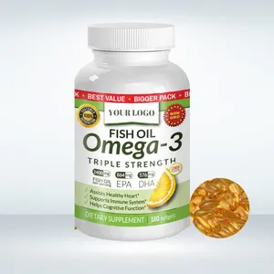 Bestpreis OEM-Fischölkapseln Omega 3 Fischölpillen - 180 Kapseln DHA Weichgel für Hirngelenke Augenunterstützung