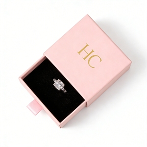 Elegant Gemstone Ring Luxury <b>Drawer</b> Box Jewelry Packaging Box Velvet <b>Insert</b> Embossing Custom Logo for Jewelry Brands OEM Service - Product Image 5