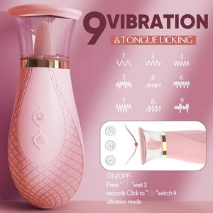 Vibrador Estimulador de 9 Frecuencias con Succión y Lamido para Adultos - Product Image 2