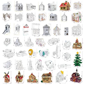 Casa de Papel para Dibujar y Pintar para Niños, Modelo de <span class=keywords><strong>Castillo</strong></span> Tridimensional para Manualidades, 40 Piezas, Ensamblaje Hecho a Mano - Product Image 5