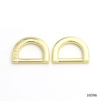Anillo en D Chapado en Oro, Grabado Personalizado, Anillo en D Plano de Aleación de Zinc Sólido para Bolsos de Cuero, Llaveros y Cordones