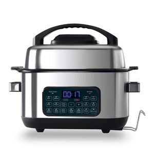Stainless Steel 13-in-1 Air Fryer <strong>Slow</strong> Cooker &amp; Grill, for Steam Saute, Broil, <strong>Bake</strong>, Cook Rice, LED Display Screen, Ceramic Pot - Product Image 5