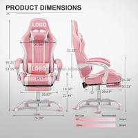 Best-seller Chaise de jeu moins chère Chaise de jeu en cuir PU ergonomie pour PC style course lombaire Chaise de travail pivotante réglable à dossier haut