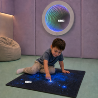 Tapis lumineux LED rechargeable à fibres optiques tactiles pour salles multisensorielles
