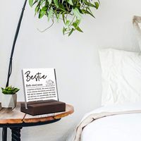 Cadeaux inspirants pour les femmes Plaque en acrylique avec support en bois-Logo personnalisé et couleur Love Flower Design Encouragement Desk Decor