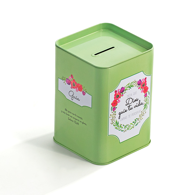 Green Print Piggy Bank Saving Bank
