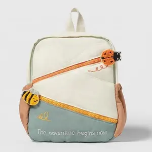 春季新款昆虫蜜蜂臂章肩背包七星瓢虫拼布彩色儿童可爱书包