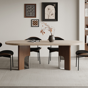 Table à manger en <span class=keywords><strong>bois</strong></span> massif de style rétro du milieu du siècle, plateau semi-circulaire, <span class=keywords><strong>bois</strong></span> de frêne <span class=keywords><strong>blanc</strong></span>, plateau en marbre, table rectangulaire vintage de luxe - Product Image 2