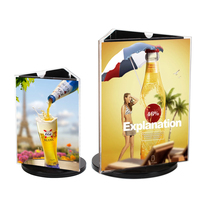 Support rotatif en acrylique transparent à trois faces personnalisable Affichage de menu moderne pour événements Restauration Support publicitaire polonais