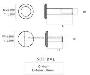 Chủ Đề M3 Bài Dia 4Mm Thép Không Gỉ 304 Nam Nữ Vít Cuốn Sách Ràng Buộc Vít Bài Viết - Product Image 6