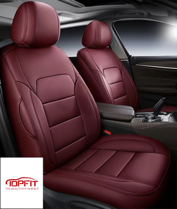 Fundas de Asiento de Cuero Rojo Vino de Lujo Topfit, Juego Completo de 5 Piezas, Protección Interior para Todas las Estaciones para <span class=keywords><strong>Land</strong></span> <span class=keywords><strong>Cruiser</strong></span> 200 - Product Image 1