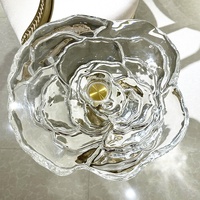 Console élégante et moderne avec fleur de rose en cristal pour une décoration intérieure élégante, la table d'appoint Inbloom