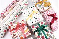 Nouveau arrivé vente chaude joyeux Noël feuilles de papier d'emballage cadeaux emballage rouleau papier d'emballage d'art personnalisé