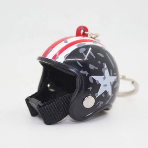 Creative Mini 3D <strong>Safety</strong> Helmet Key <strong>Chain</strong> Customized Plastic Motorcycle Helmet Keychain for Promotion - Product Image 2