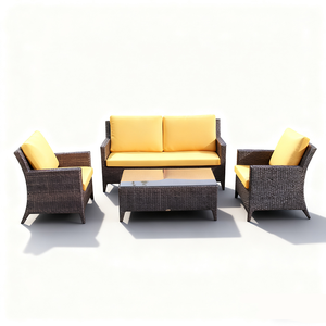 Set da Pranzo da <span class=keywords><strong>Esterno</strong></span> in Rattan da 11 Pezzi, Set di <span class=keywords><strong>Mobili</strong></span> da Giardino in <span class=keywords><strong>Vimini</strong></span> con Struttura in Ferro e Tessuto per Esterni - Product Image 1