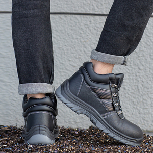 Zapatos de Seguridad JIANKUN CE S3 para Hombre, Corte Medio, Parte Superior de Cuero Repujado, Puntera de Acero, Antiestáticos, Protección Contra Impactos, para Construcción - Product Image 5