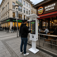 Kiosque de commande en libre-service extérieur étanche à la poussière IP66 avec écran tactile et terminal de paiement pour la commande de restauration rapide