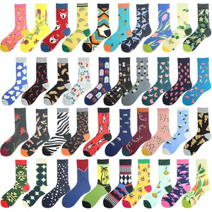 High Quality Fashion Patterned Animals Vivid Colors Womens Happy Socks Crew Funny Knitted Novelty Mens Funky Socks