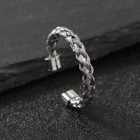 Bagues torsadées en acier inoxydable de style bohème pour hommes et femmes, ajustables, plaquées or 18 carats