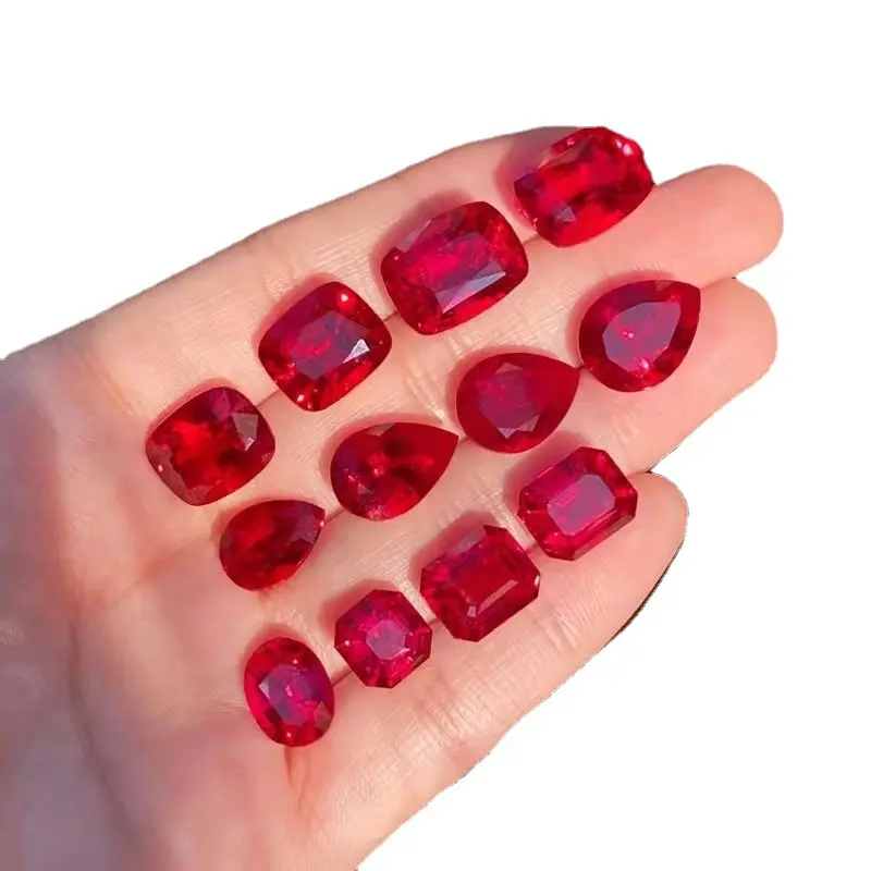 Agl chứng nhận 5A lớp phòng thí nghiệm phát triển Ruby Emerald cắt Pear cắt đồ trang sức mỹ tổng hợp moissanite đá lỏng Ruby