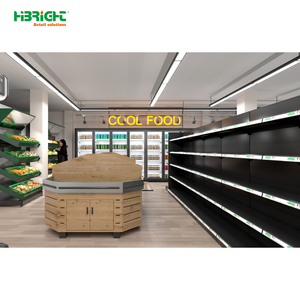 Étagères de supermarché en acier noir, rayonnages de présentation pour la vente au détail, gondoles pour l'épicerie, rangement pour allées de magasin - Product Image 2