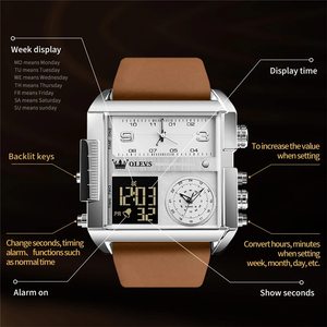 OLEVS 1101 <span class=keywords><strong>2022</strong></span> <span class=keywords><strong>nouvelle</strong></span> montre multifonctionnelle pour homme, grand cadran <span class=keywords><strong>de</strong></span> luxe, étanche, lumineuse, Sport, mode, montre à Quartz pour homme - Product Image 3