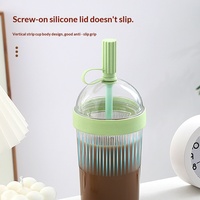 Gobelet à eau, à thé au lait, à café, pour enfants, avec paille, grande capacité, pour matcha et café glacé, réutilisable au quotidien