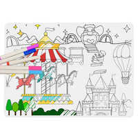Water Doodle Tapis en silicone Grand napperon de dessin réutilisable pour enfants Protecteur de table sans désordre pour les repas et les activités artistiques Garçons Filles
